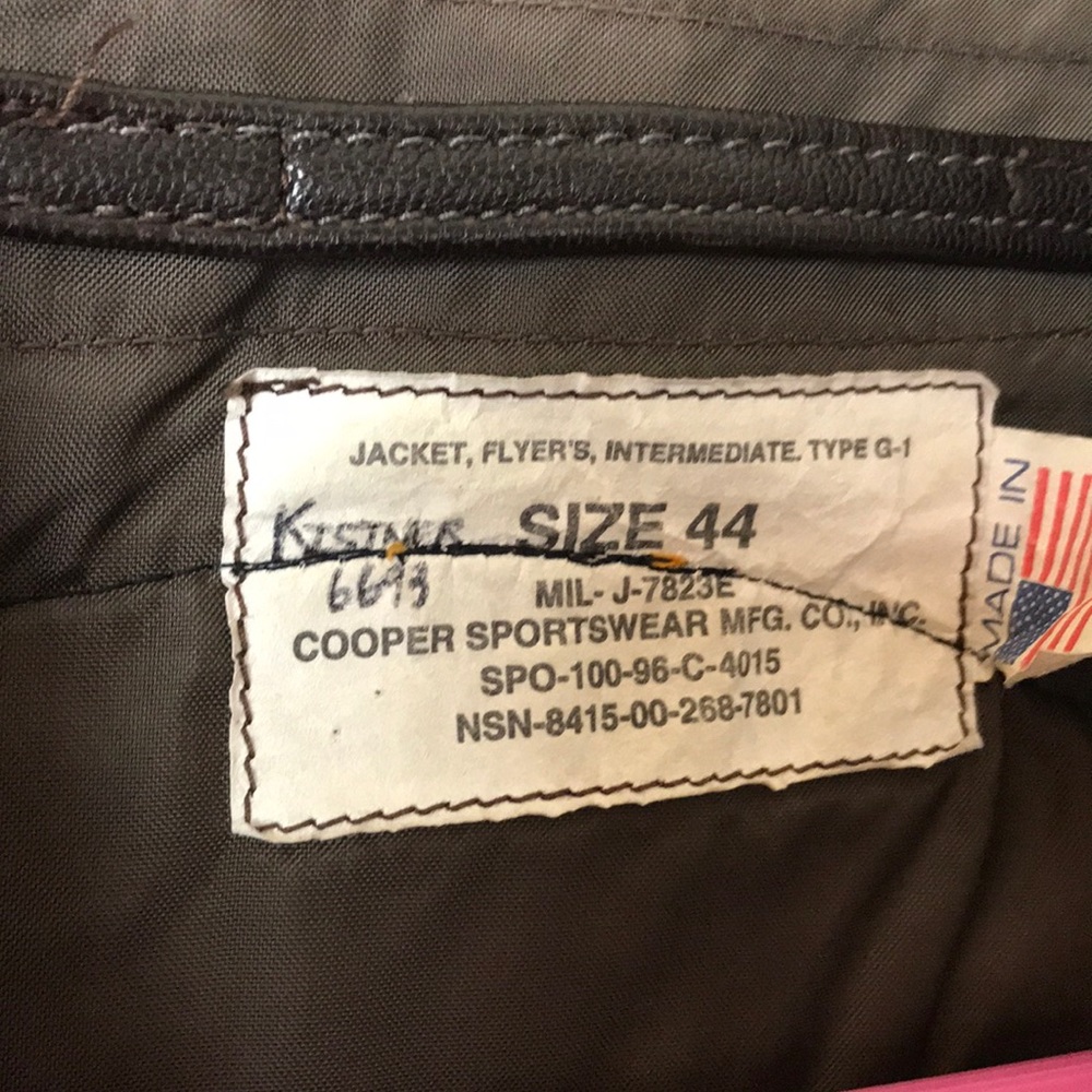 Flyer's G-1 Flight Bomber Leather jacket USA NAVY - Picture 4 of 4